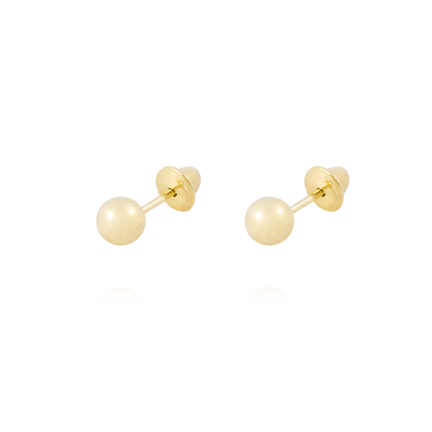 Aros de Oro 18 kt  Pelotita 3,5mm Tornillo tope 1