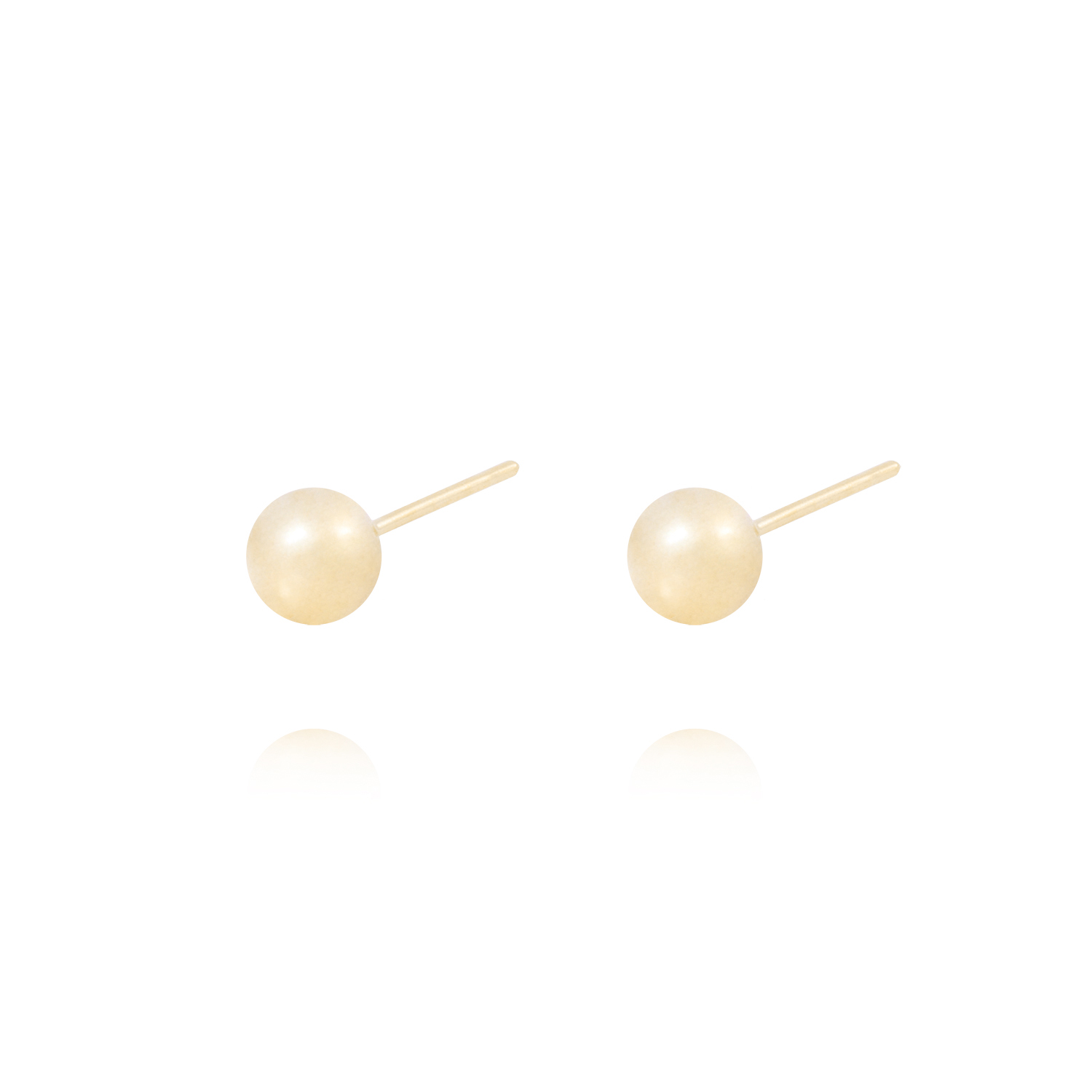 Aros de Oro 18kt Pelotita 4,0mm Tornillo Tope 2