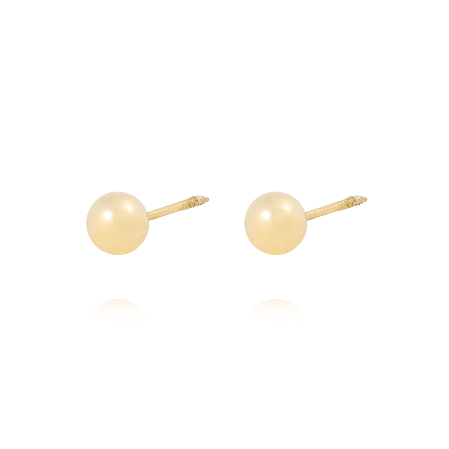 Aros de Oro 18kt bola 5,0mm Tornillo Hilo Tope 2