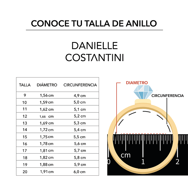 Anillo de Oro 18kt con Diamantes 16 Pts Totales SI/H Corte Brillante - By Danielle Costantini