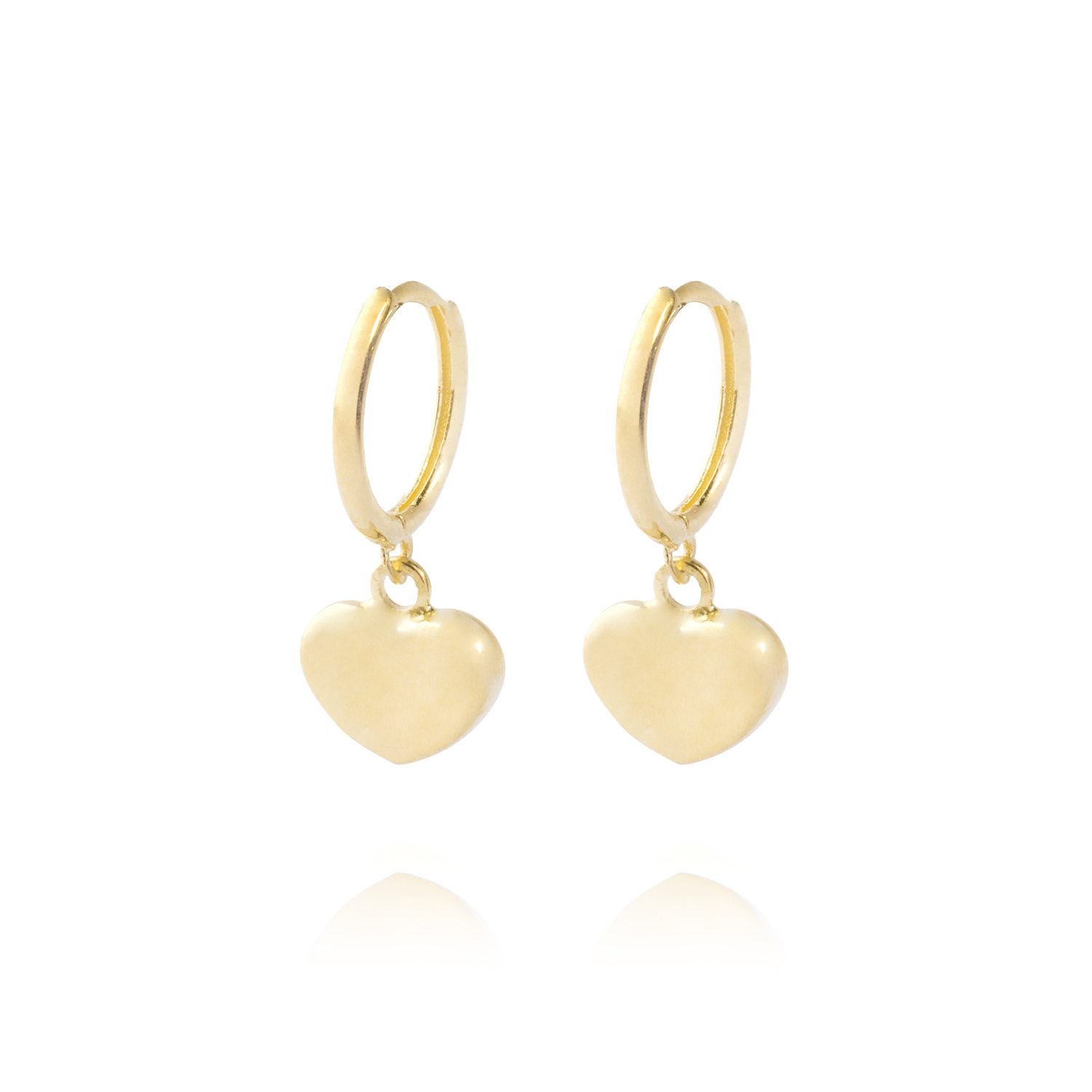 Aros Oro Amarillo 18kt Corazón Colgante 1