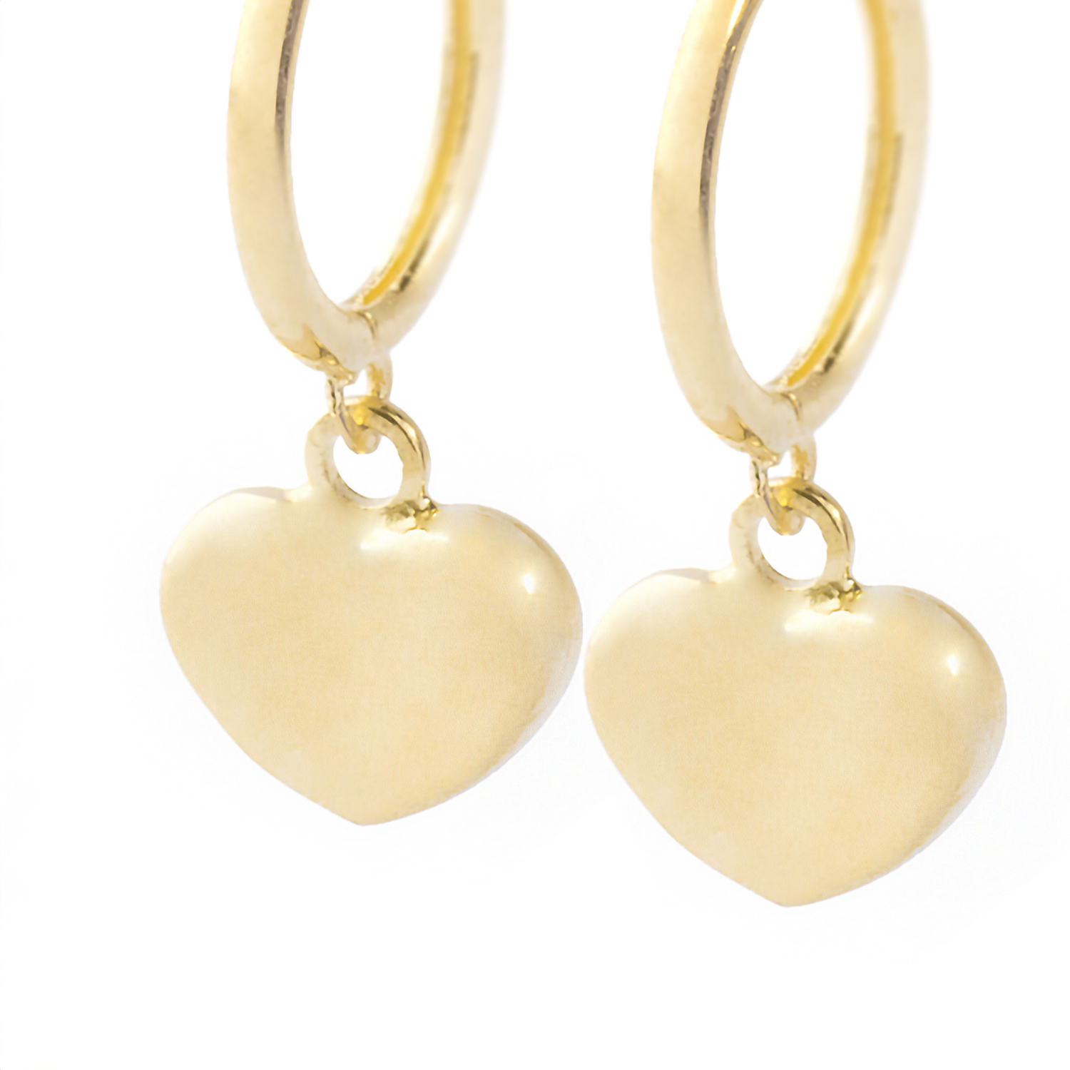 Aros Oro Amarillo 18kt Corazón Colgante 2