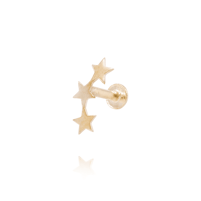 Piercing de Oro de 9kt Modelo Estrella triple