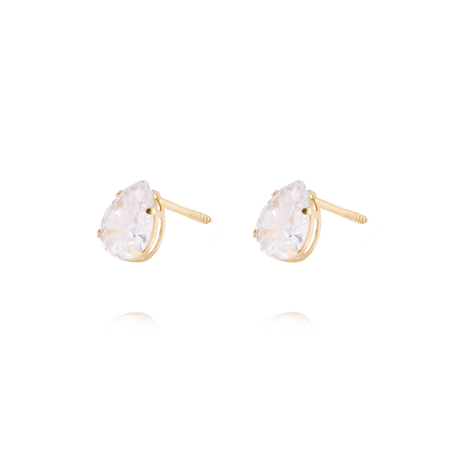 Aros de Oro de 18kt Circón 5X7 2