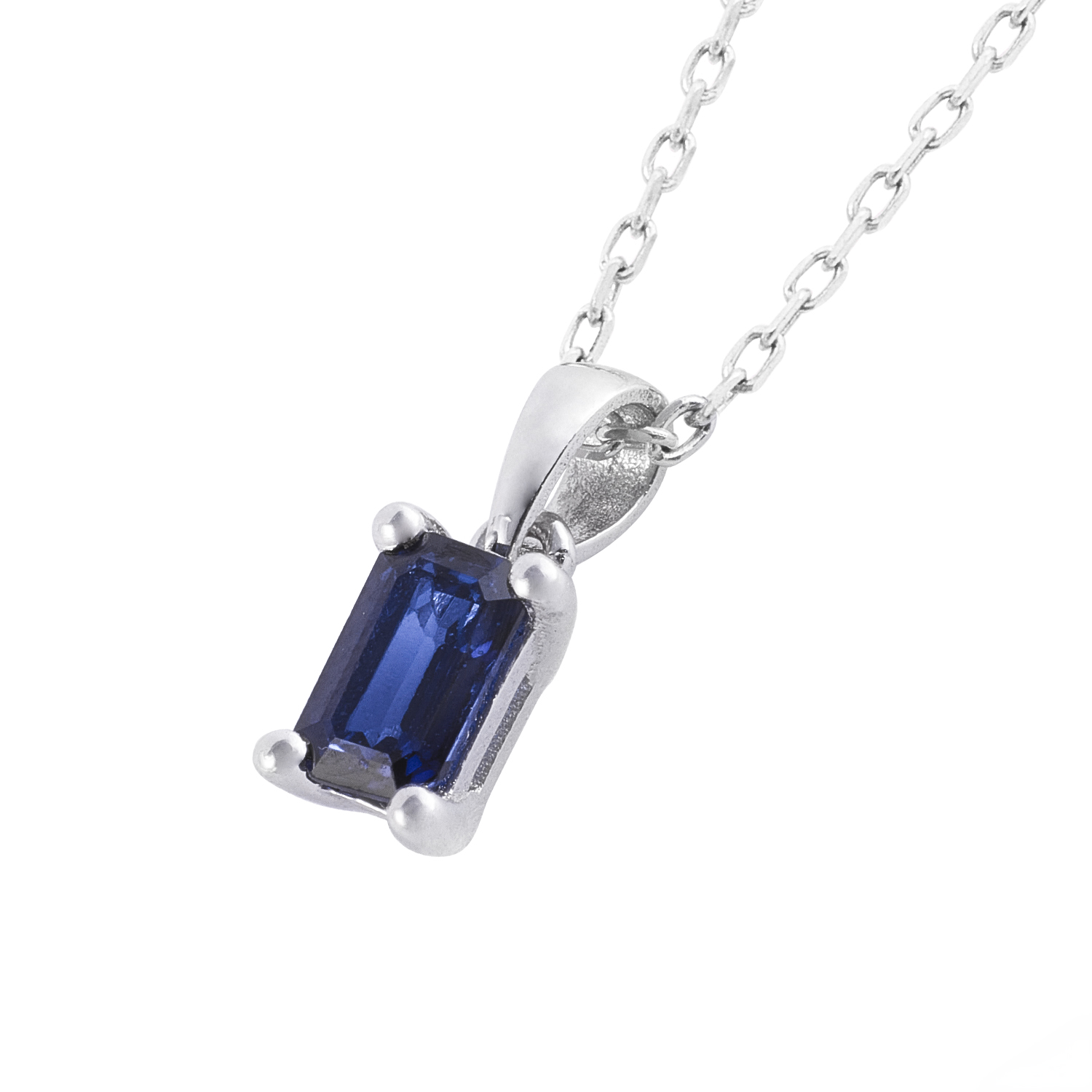 Cadena de Oro de 18kt con Zafiro central 3