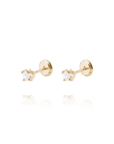 Aros de Oro 18kt Circón 3MM