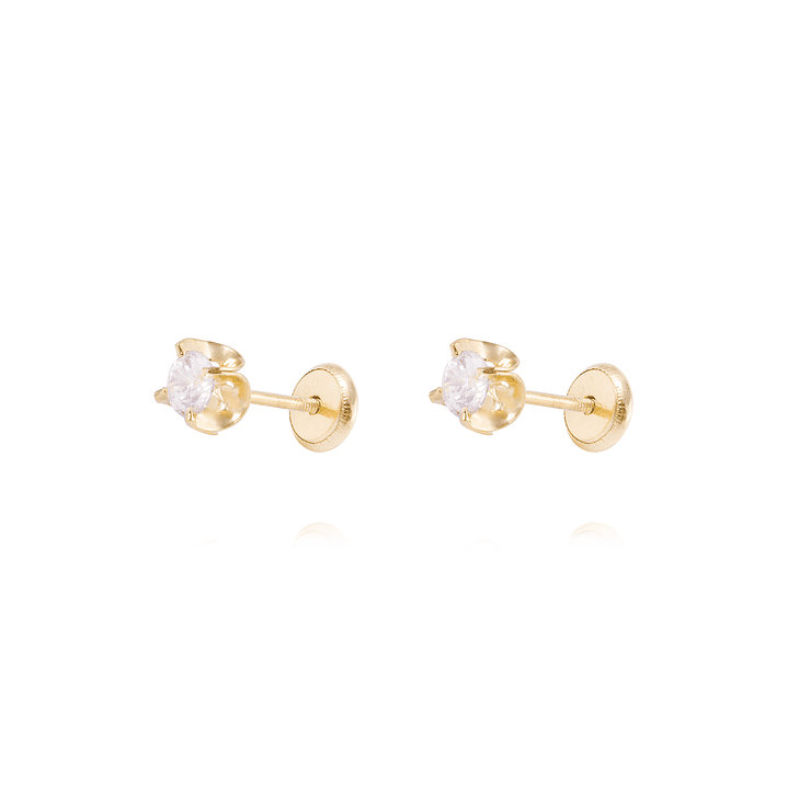 Aros de Oro 18kt Circón 3,5MM 1