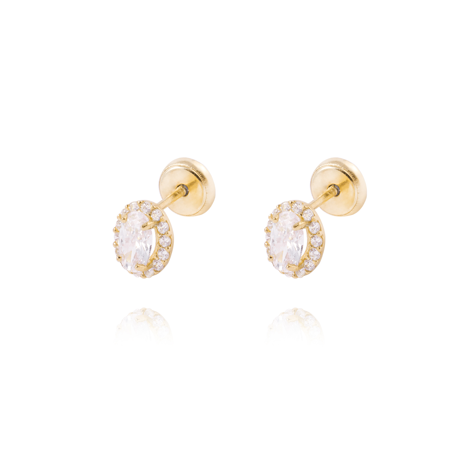 Aros de Oro de 18kt Circón grande 1