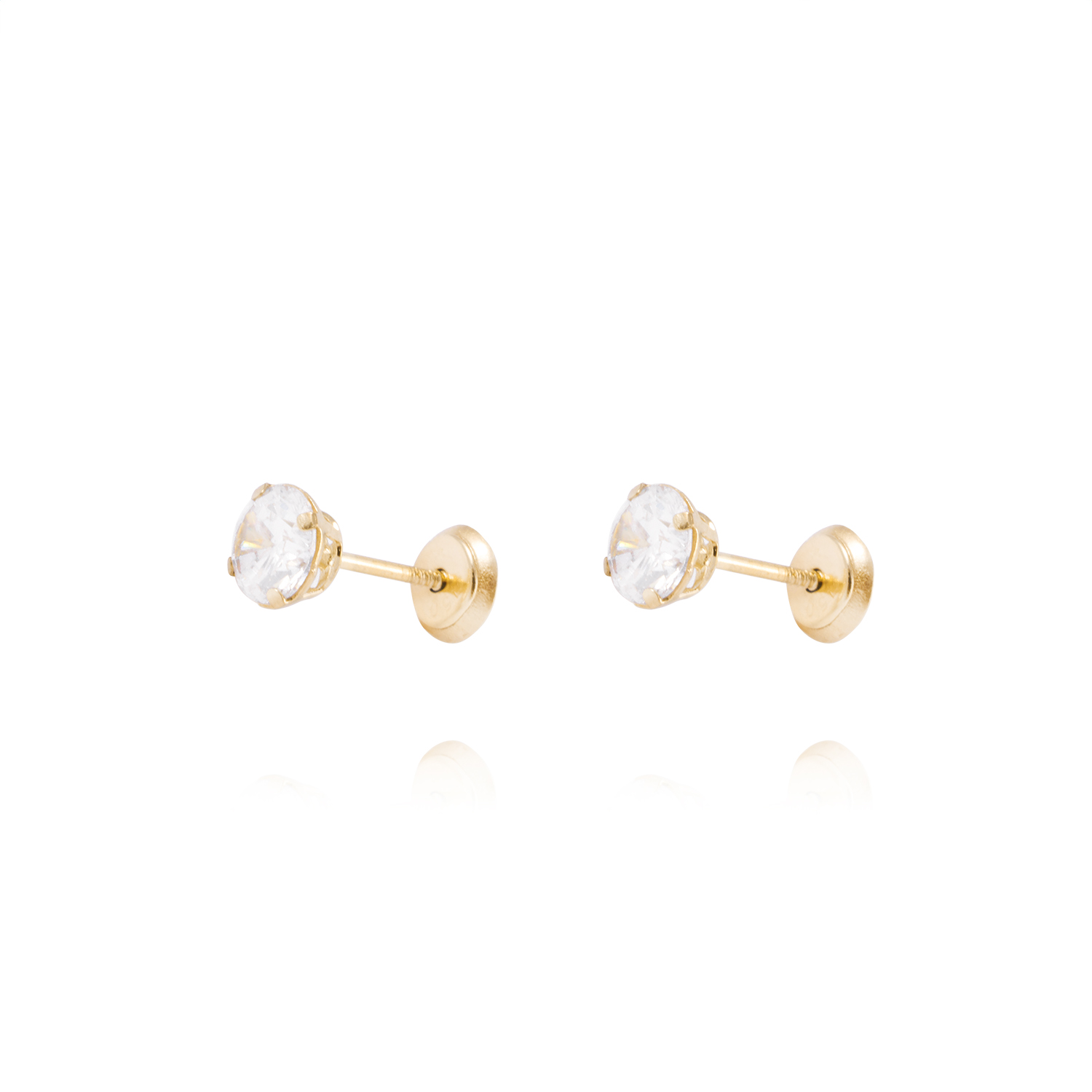 Aros de Oro de 18kt Circón solitario 5mm 1