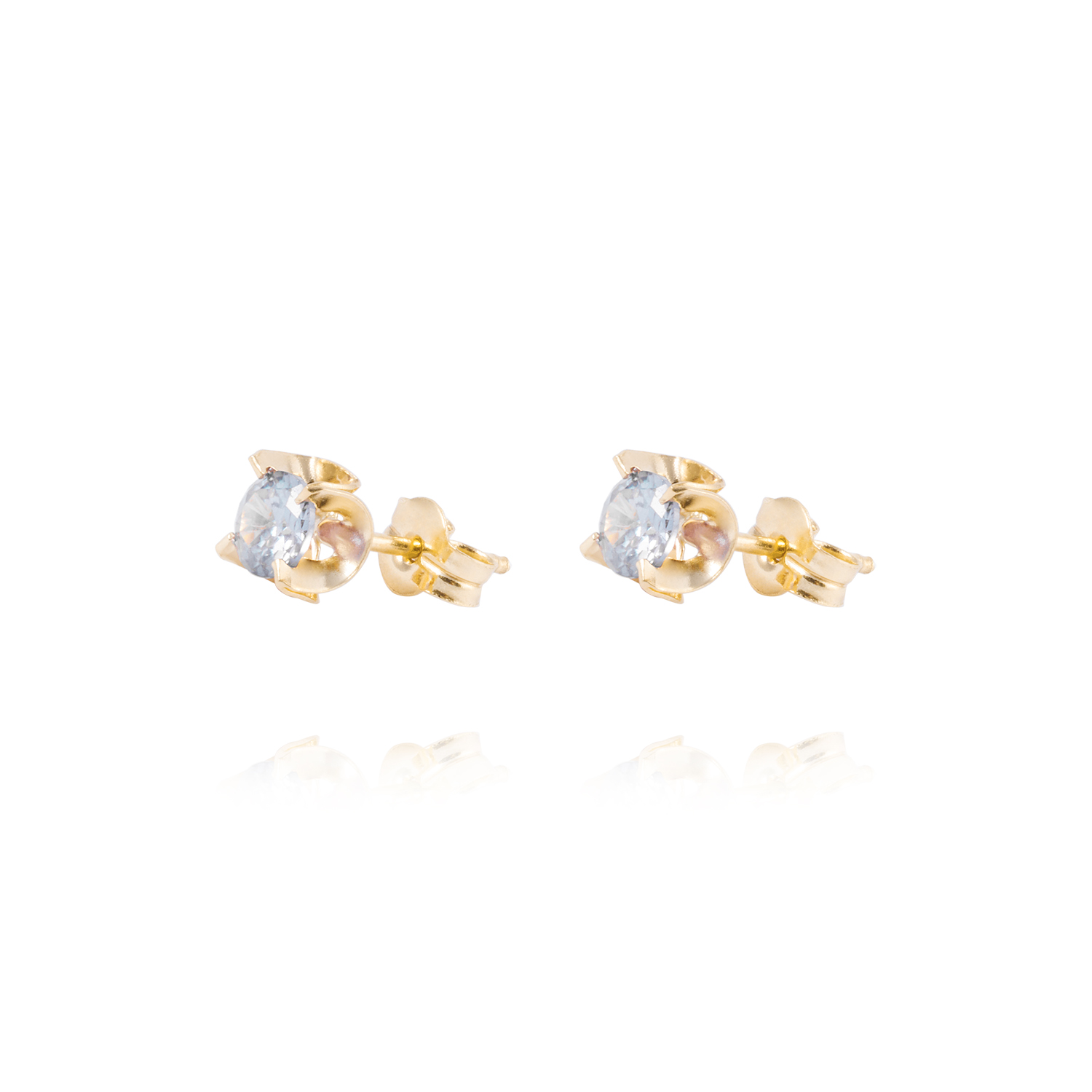 Aros de Oro 18kt Aquamarine 4MM 1