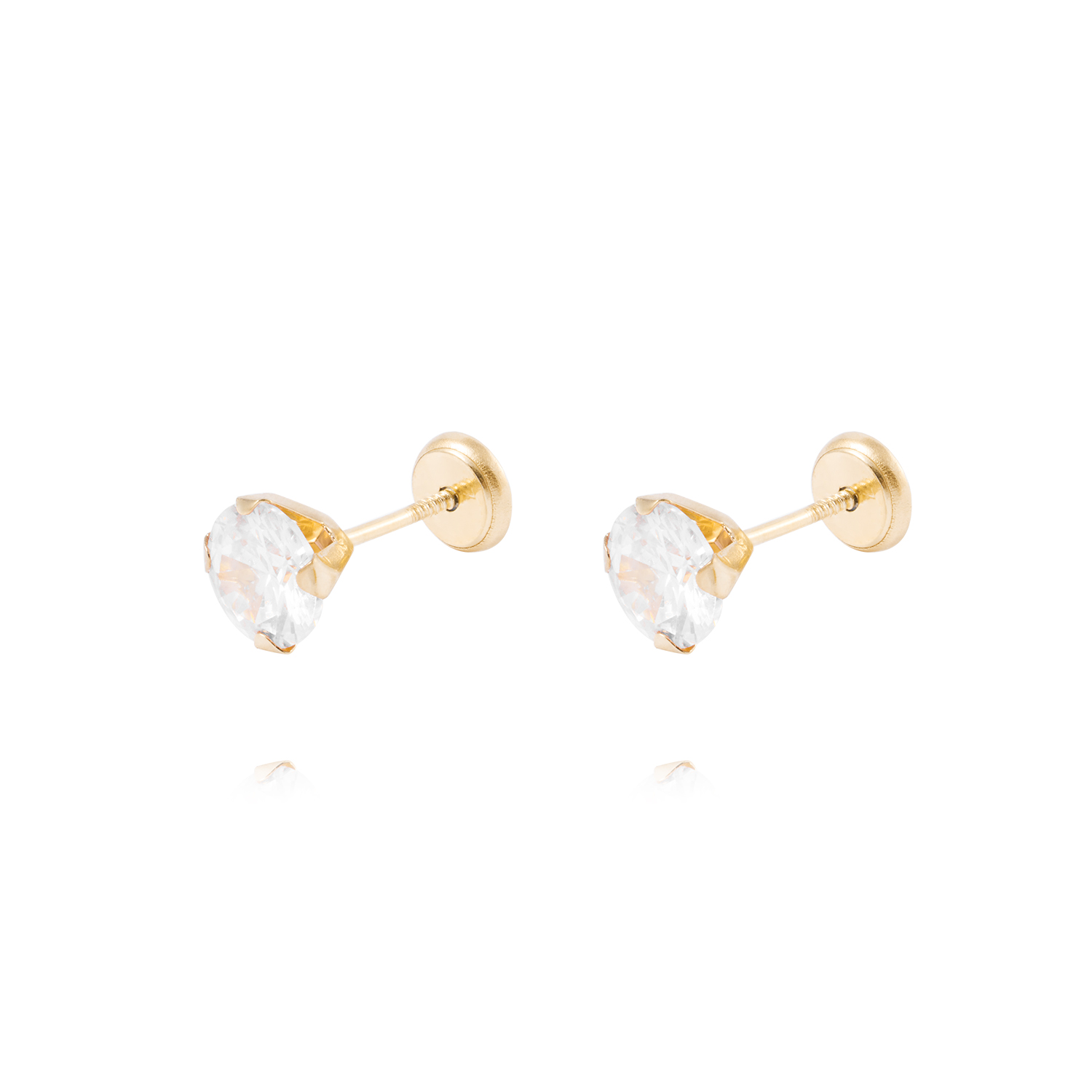 Aros de Oro de 18kt Circón solitario 6mm 1