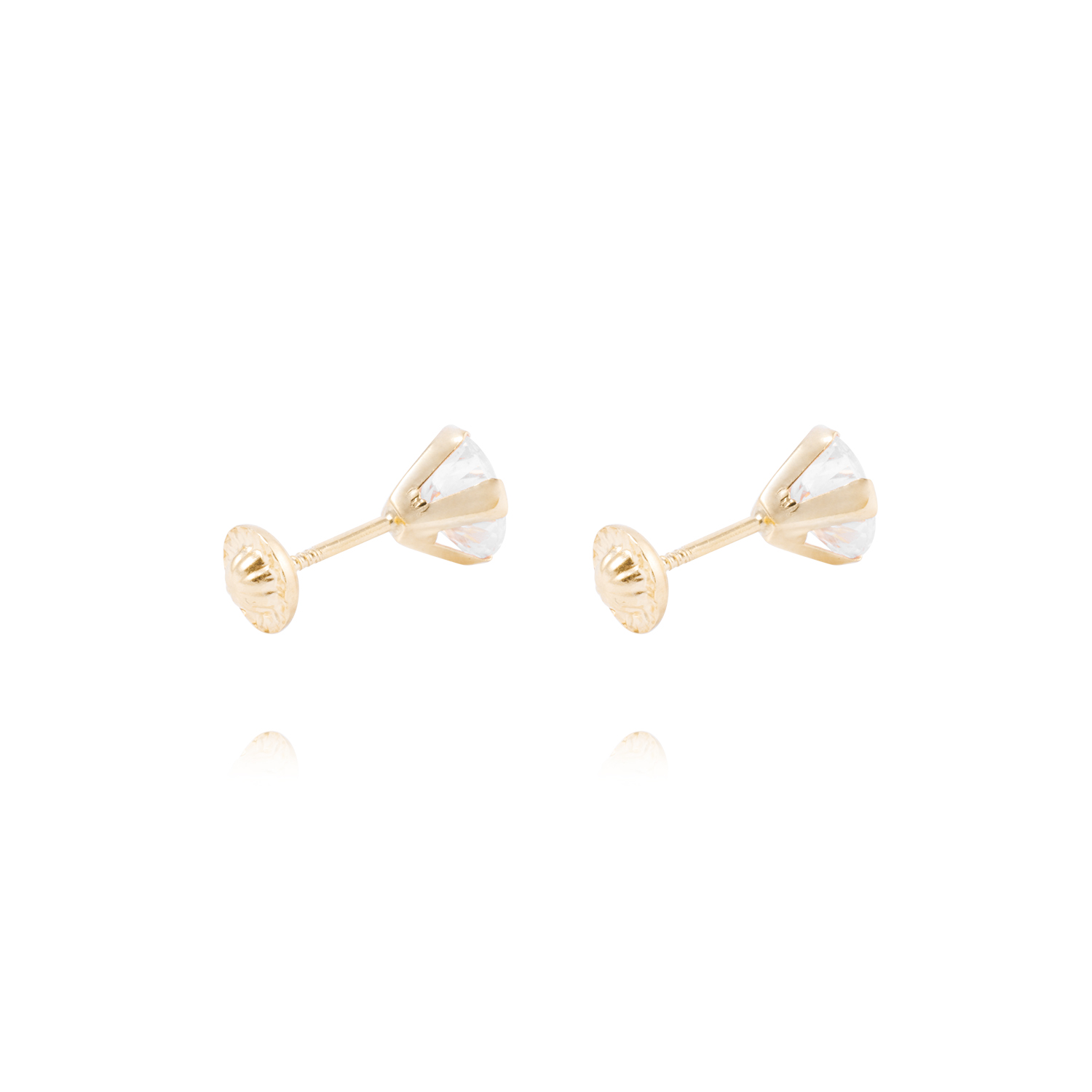 Aros de Oro de 18kt Circón solitario 6mm 3