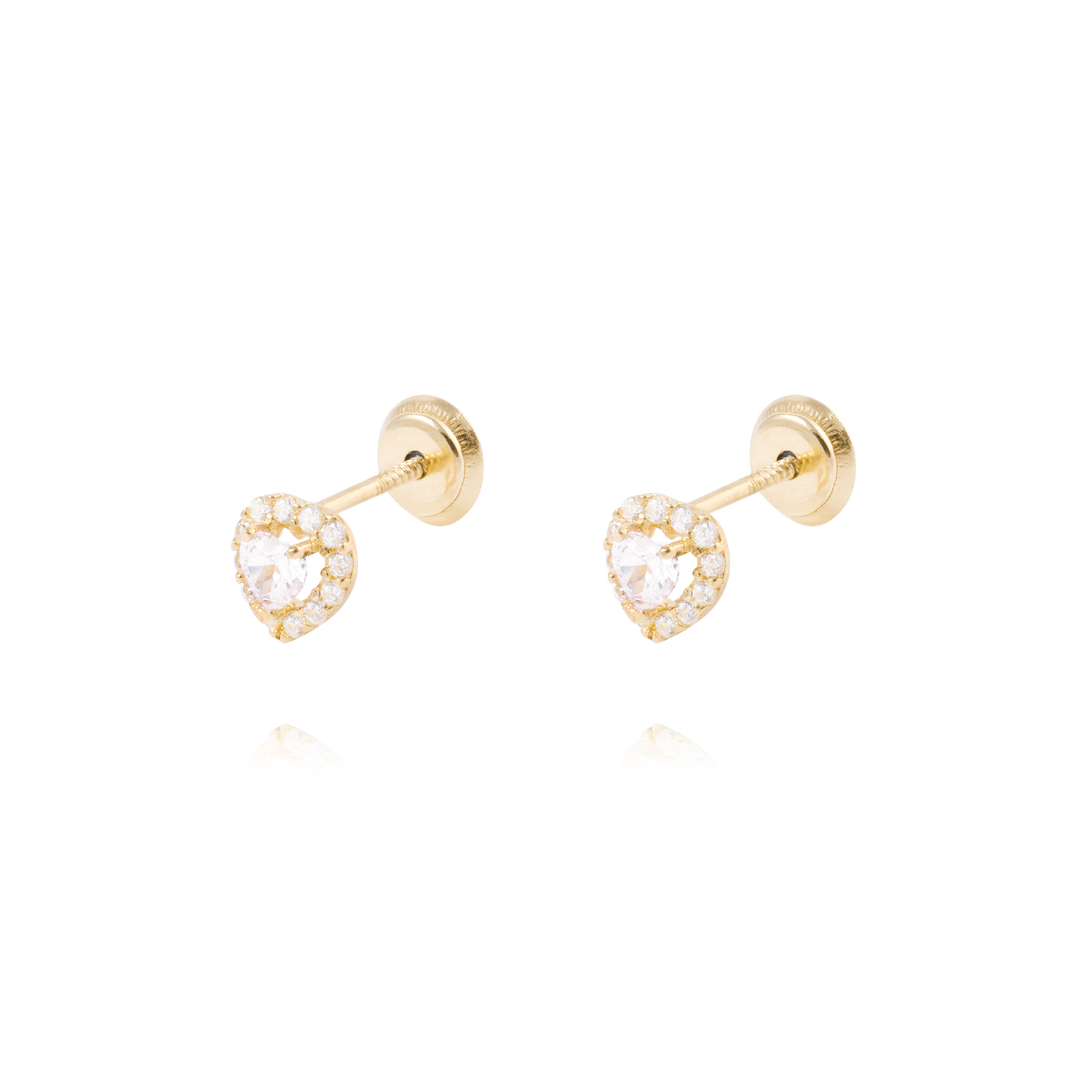 Aros de Oro de 18kt Corazón de Circón 1