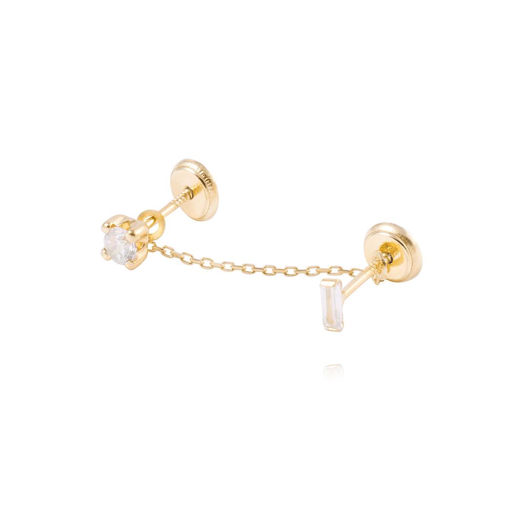 Piercing de Oro de 18kt Circón con colgante 1