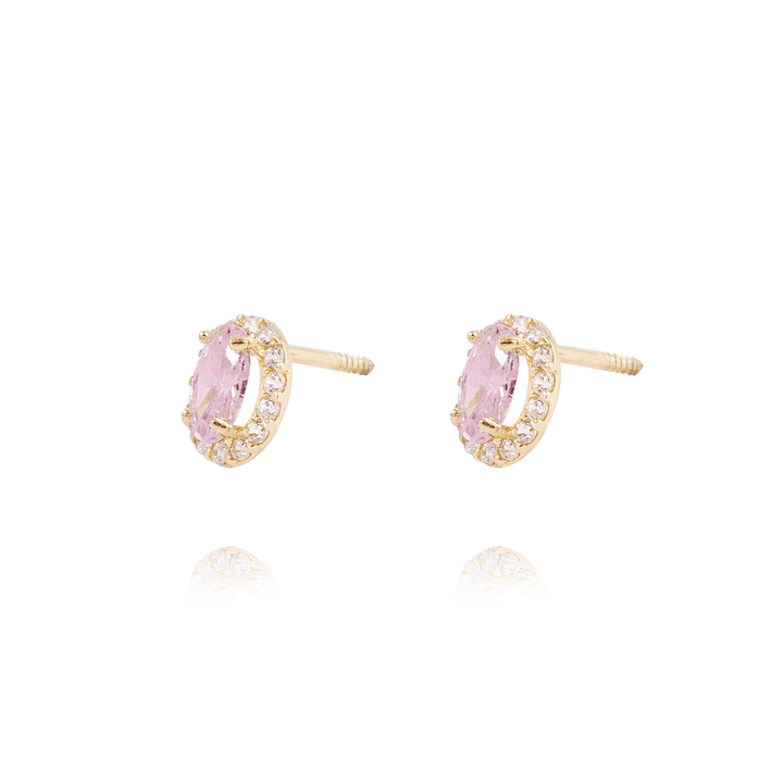 Aros de Oro de 18kt Rosa Francia con Circón 2