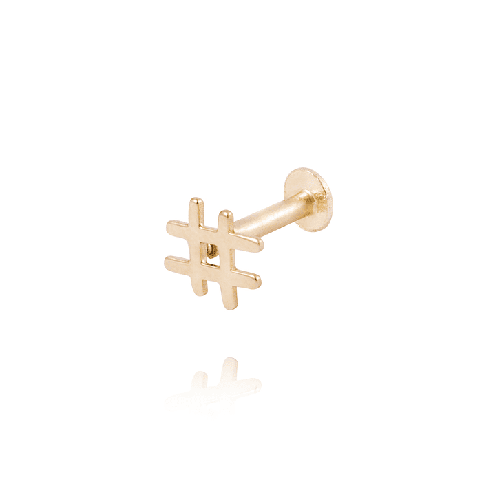 Piercing de Oro de 9kt Modelo Hashtag 1