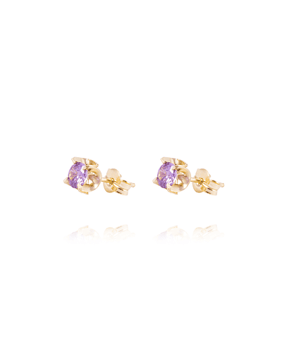 Aros de Oro 18kt Amatista 4MM