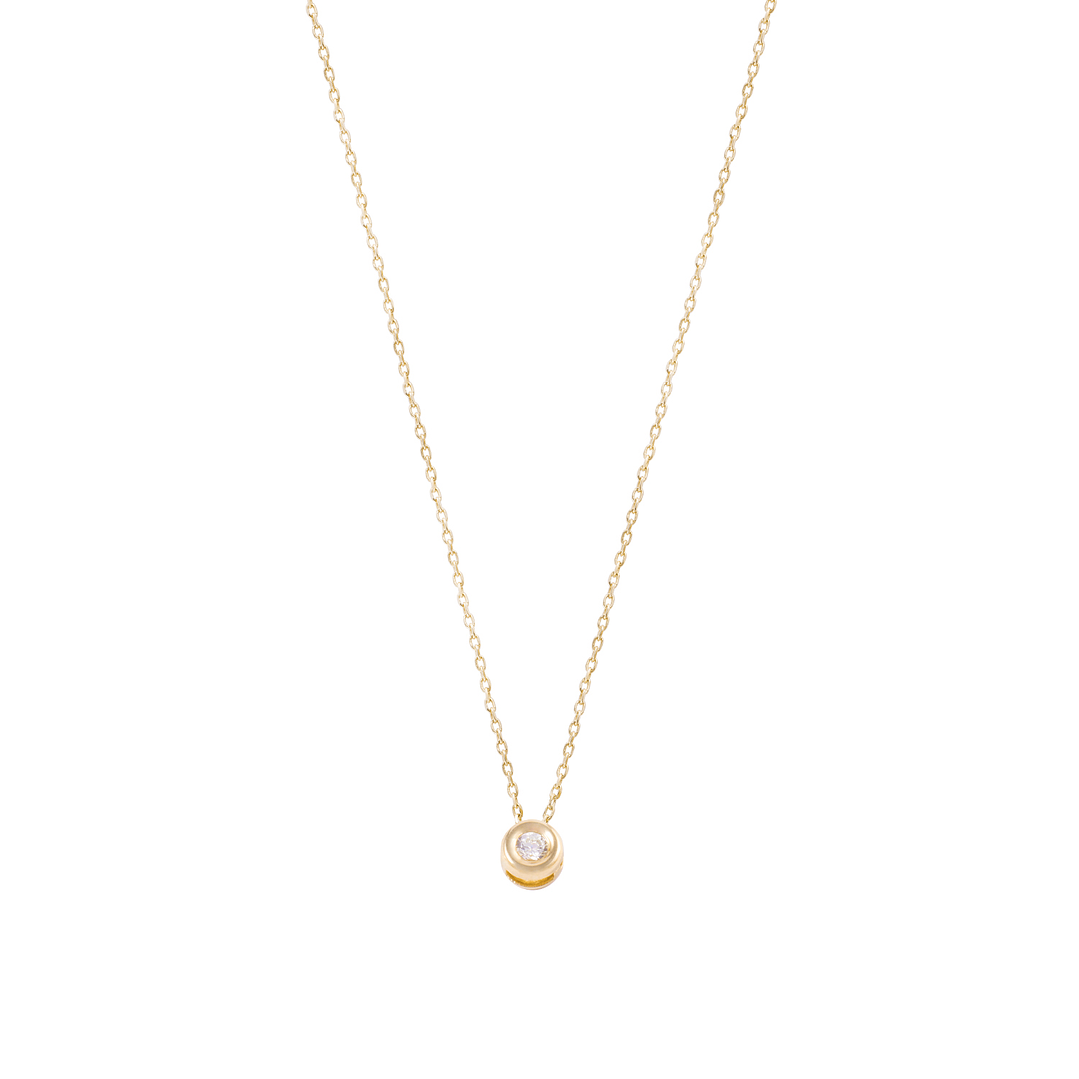 Collar Oro Amarillo de 18kt Modelo Punto de luz central 3