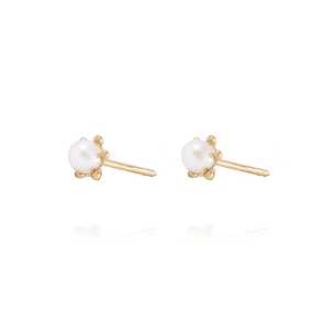 Aros de Oro 18kt Perla cultivada modelo Pistilo 3,0 mm, Abridor.