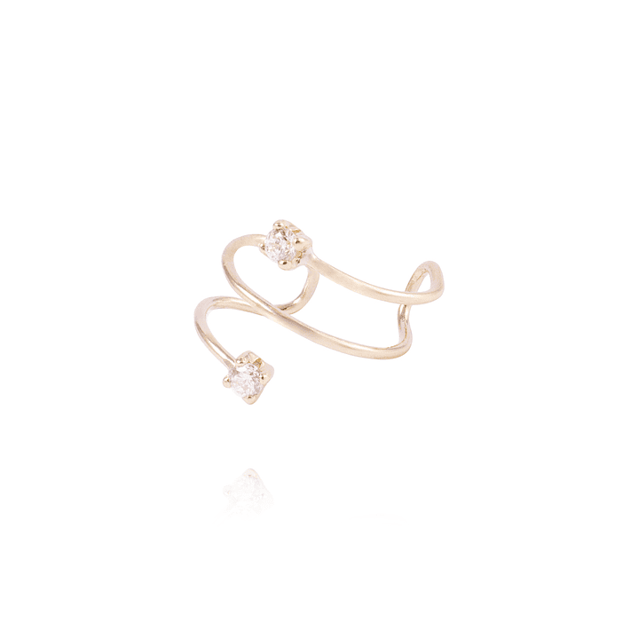Piercing de Oro de 9kt Ear Cuff con circón 1
