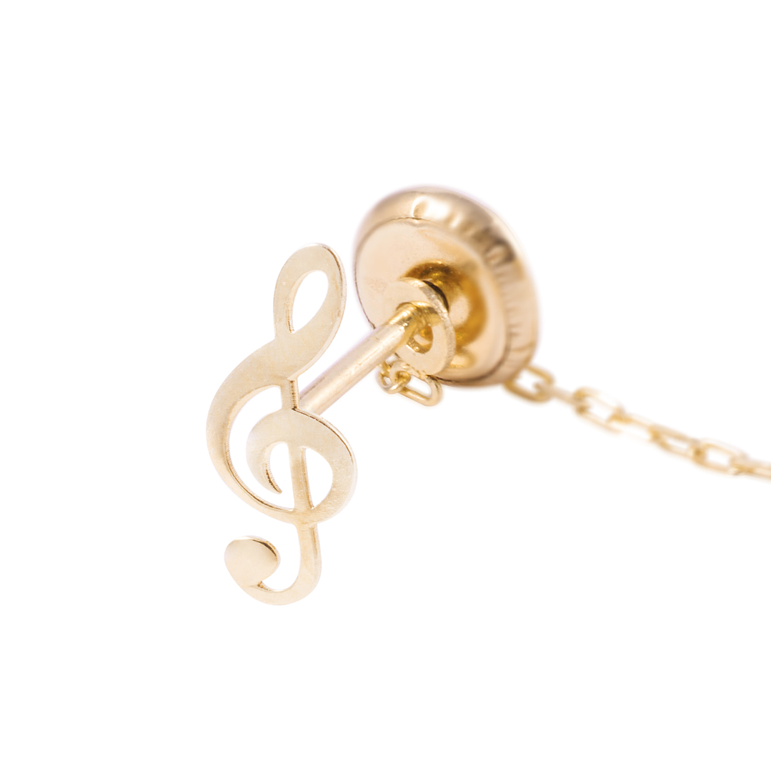 Piercing de Oro de 9kt Nota musical con colgante 2