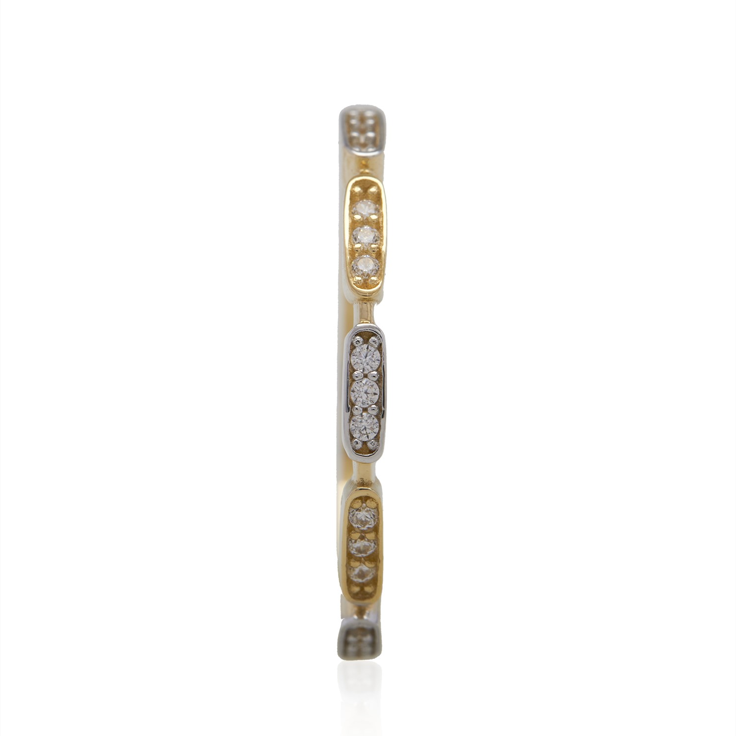 Anillo de Oro 18kt Circón Bicolor Espaciado 3