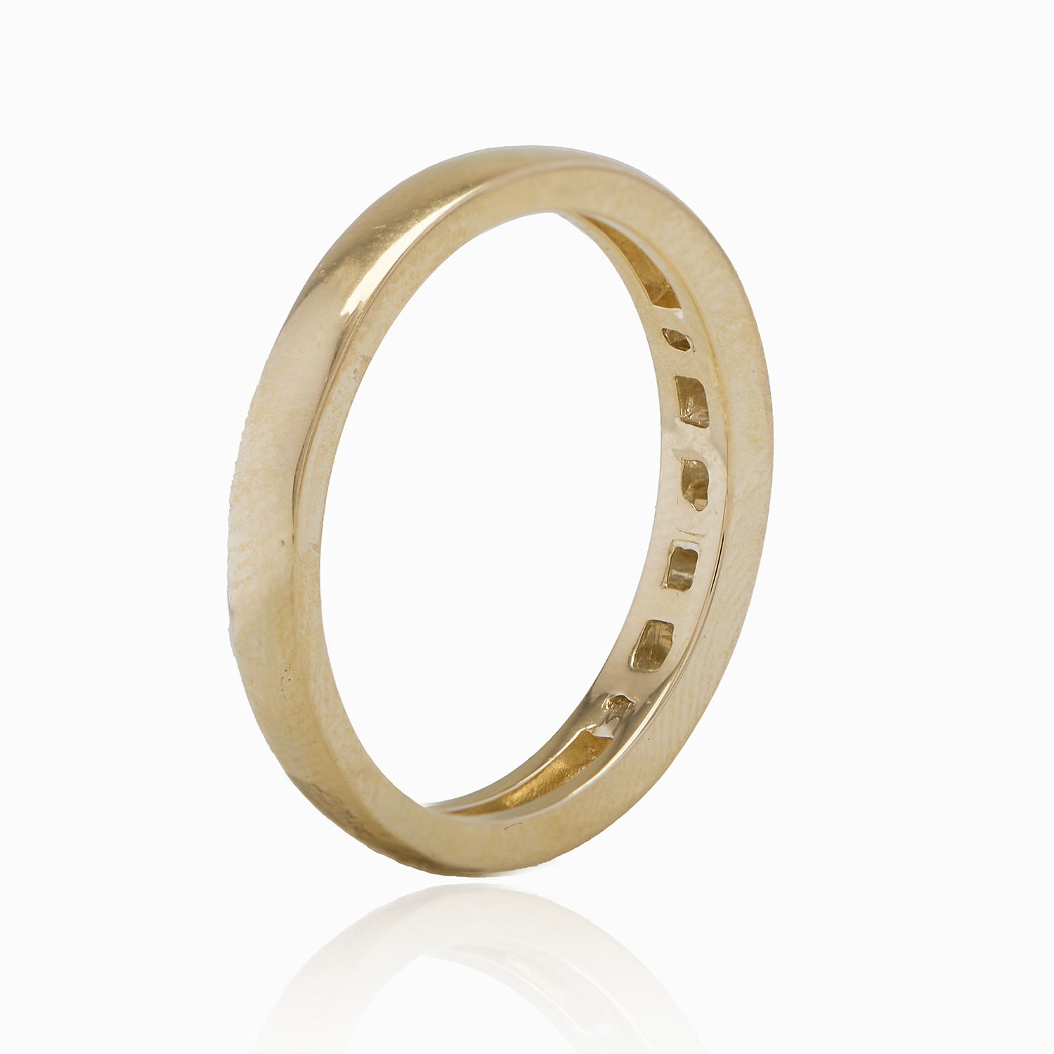 Anillo de Oro 18kt con Diamantes de 15 Pts Riel Cote Brillante SI/H 2