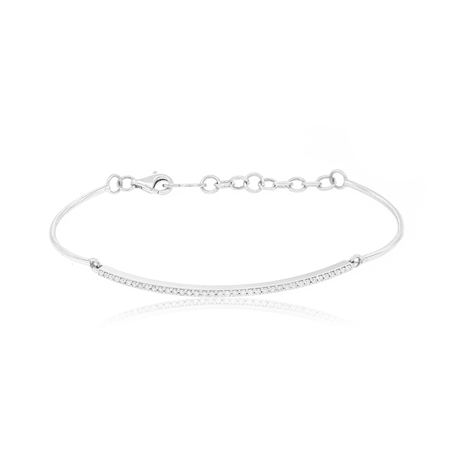 Pulsera de Oro Blanco 18 Kt. con Diamantes de 21 Puntos 2