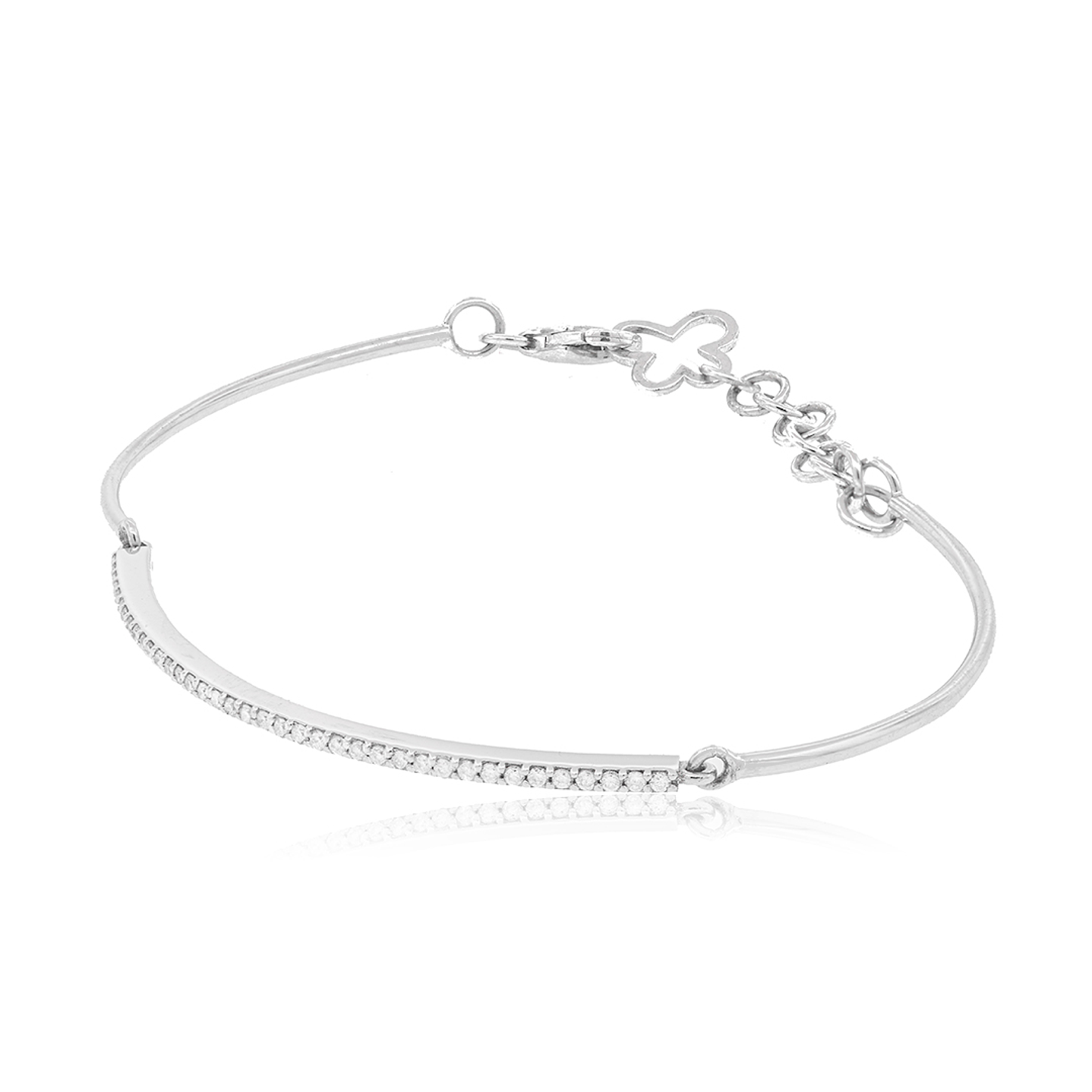 Pulsera de Oro Blanco 18 Kt. con Diamantes de 21 Puntos 4