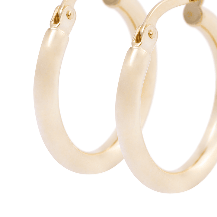 Aros de Oro 18kt Argollas Tubo 2