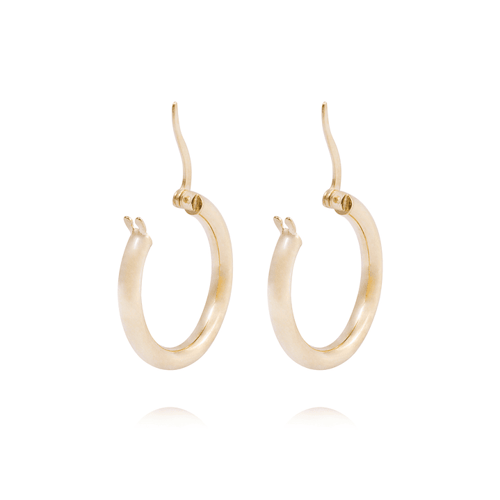 Aros de Oro 18kt Argollas Tubo 3