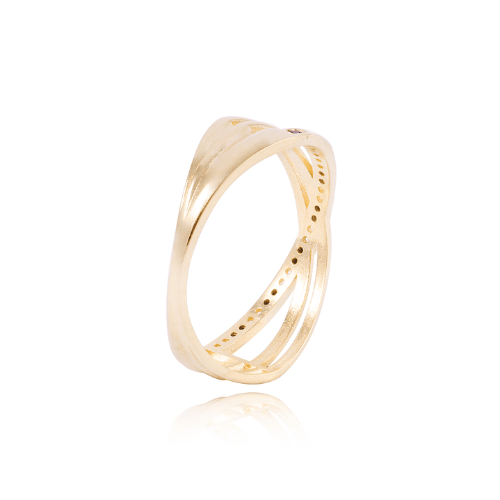 Anillo Compromiso de Oro 18Kt Circón con Onix 3