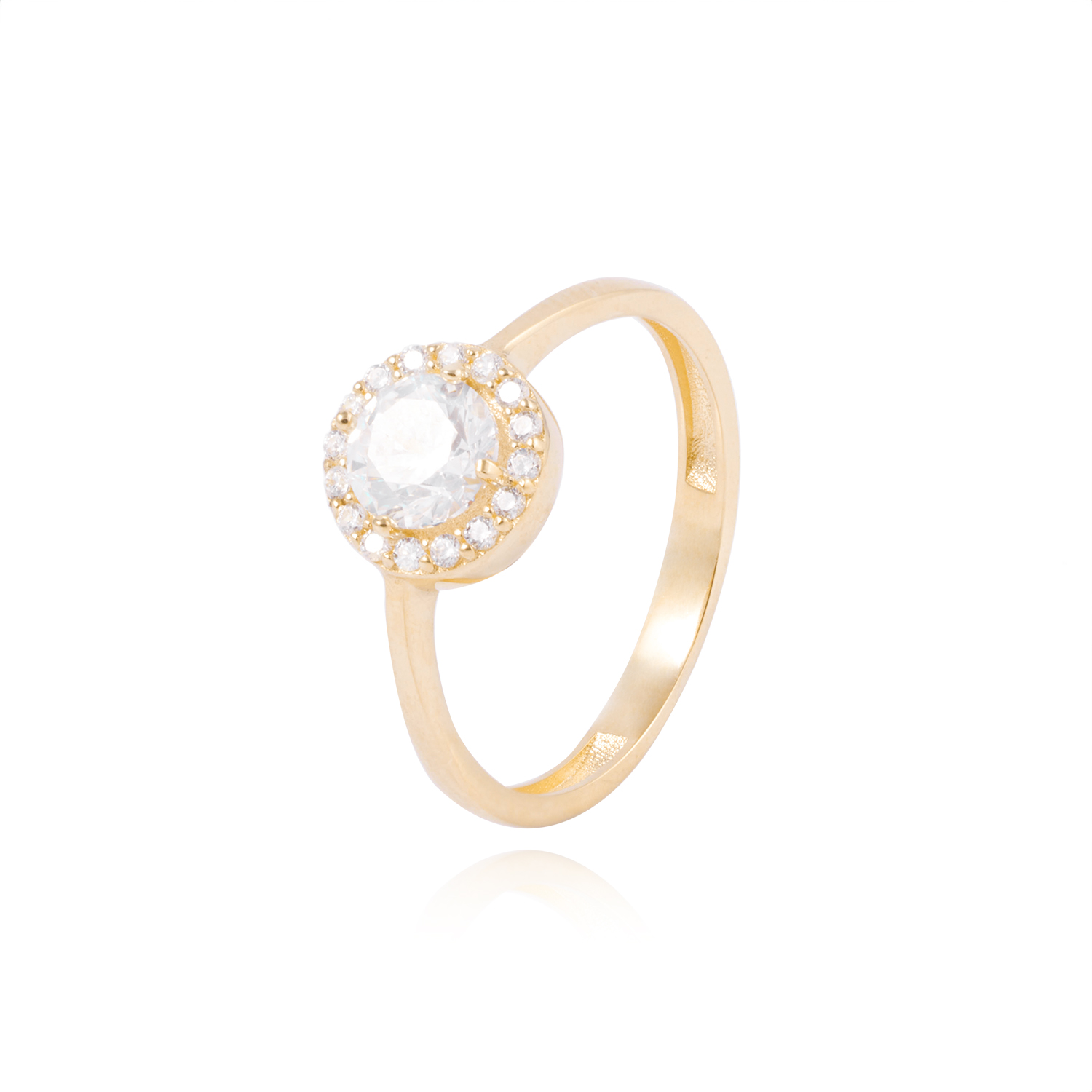 Anillo Compromiso de Oro 18Kt Circón Roseta 1