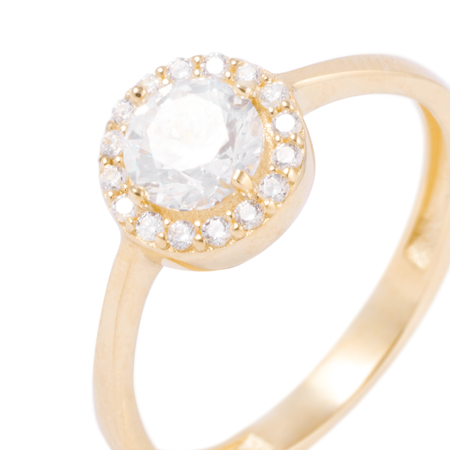 Anillo Compromiso de Oro 18Kt Circón Roseta 2