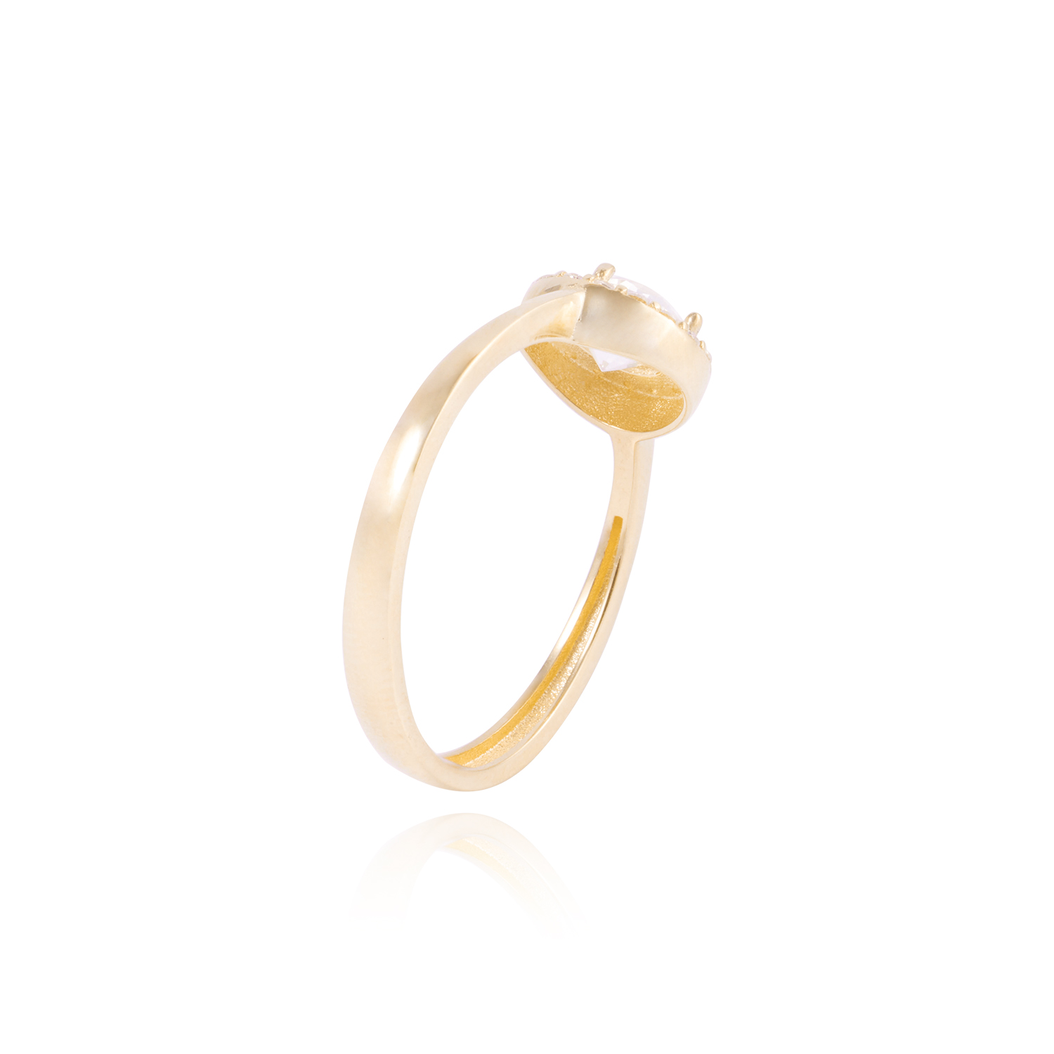 Anillo Compromiso de Oro 18Kt Circón Roseta 3