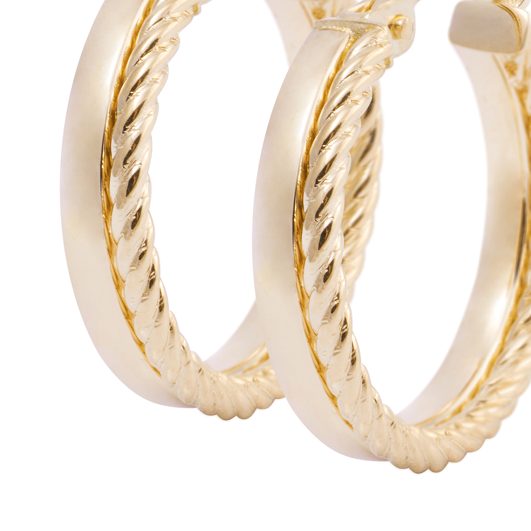 Aros de Oro 18kt Argolla Cadeneta 2