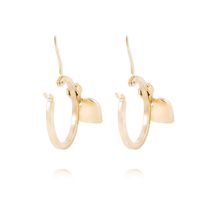 Aros de Oro 18kt Corazones Colgantes 3