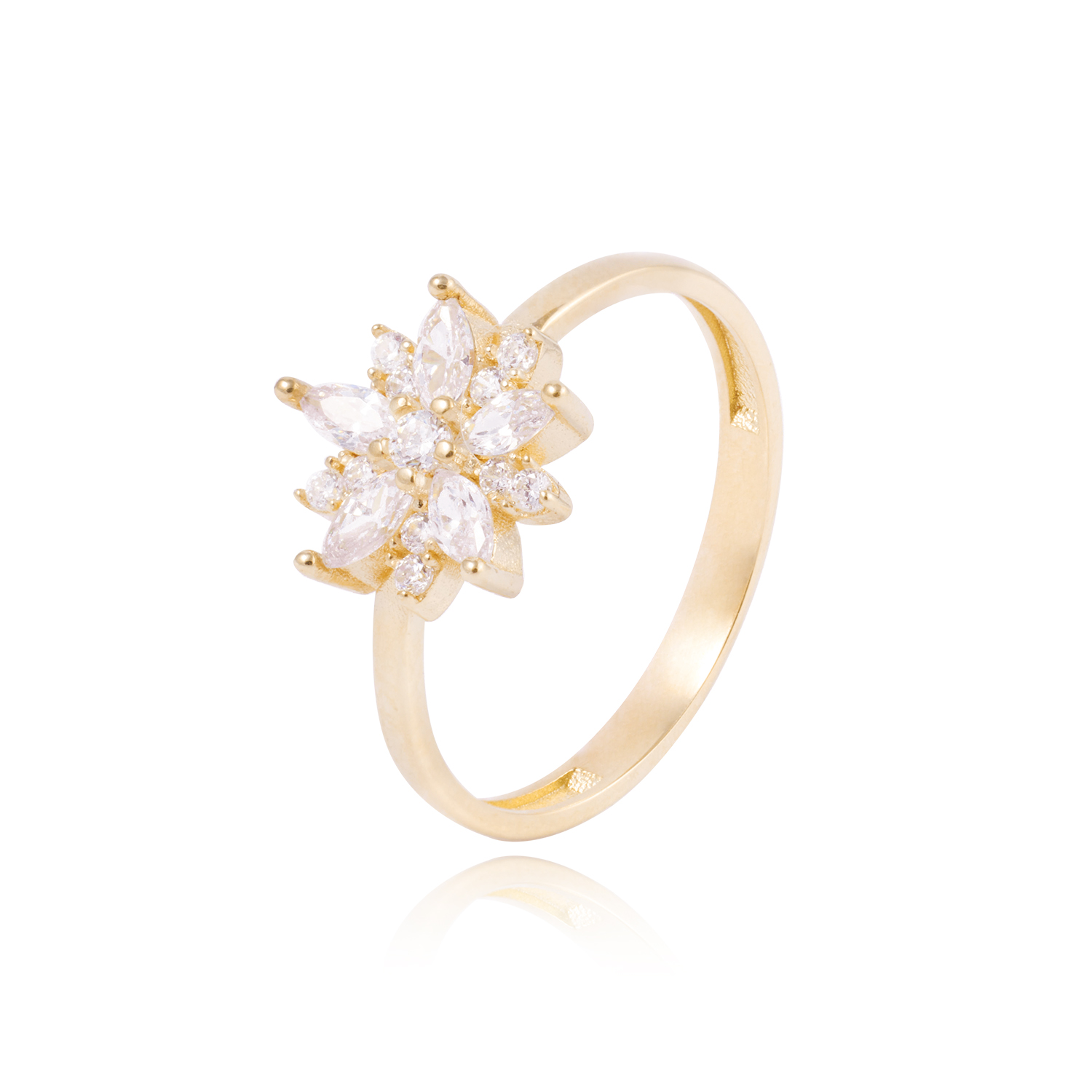 Anillo de Oro 18kt Rosetón Circón 1