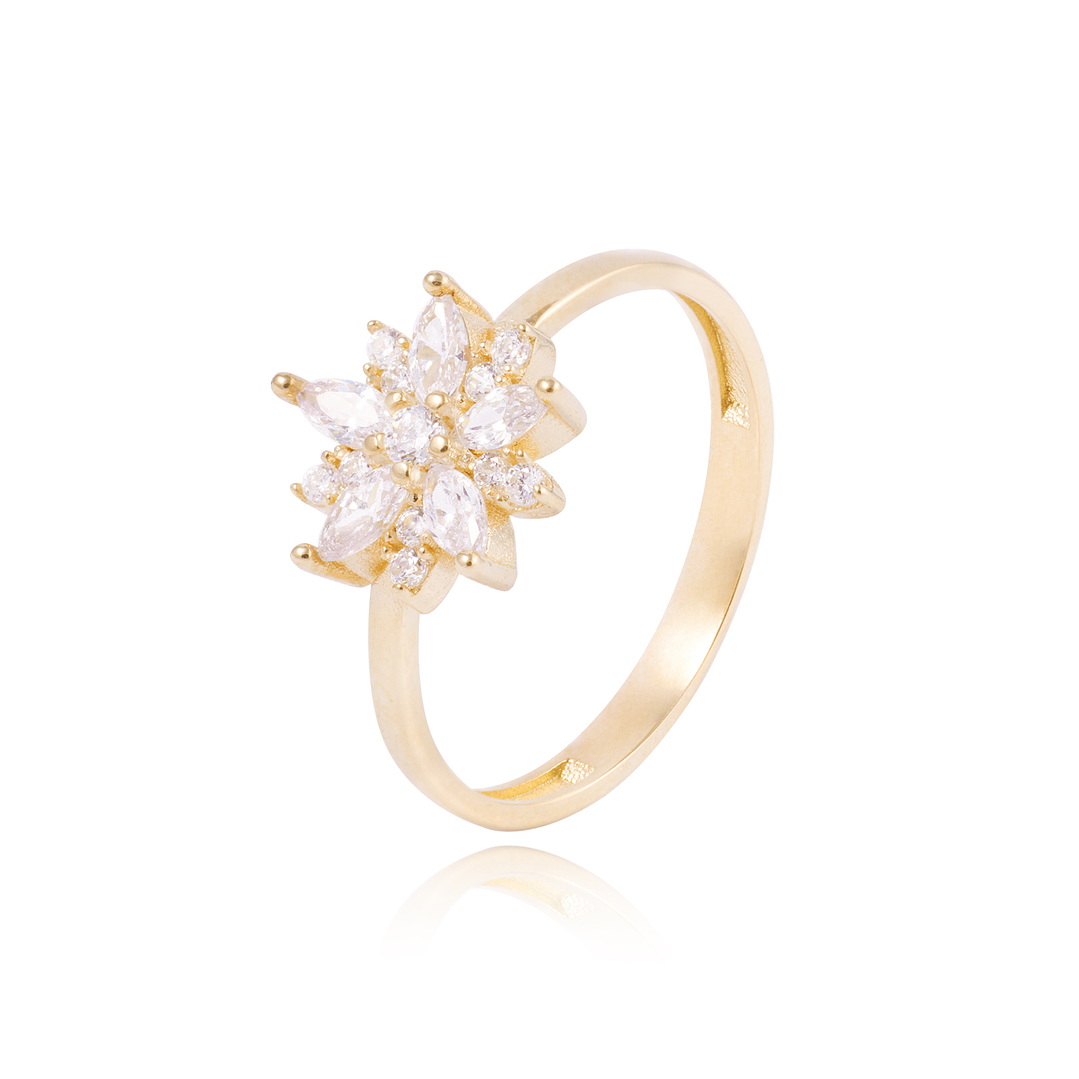 Anillo de Oro 18kt Rosetón Circón 1