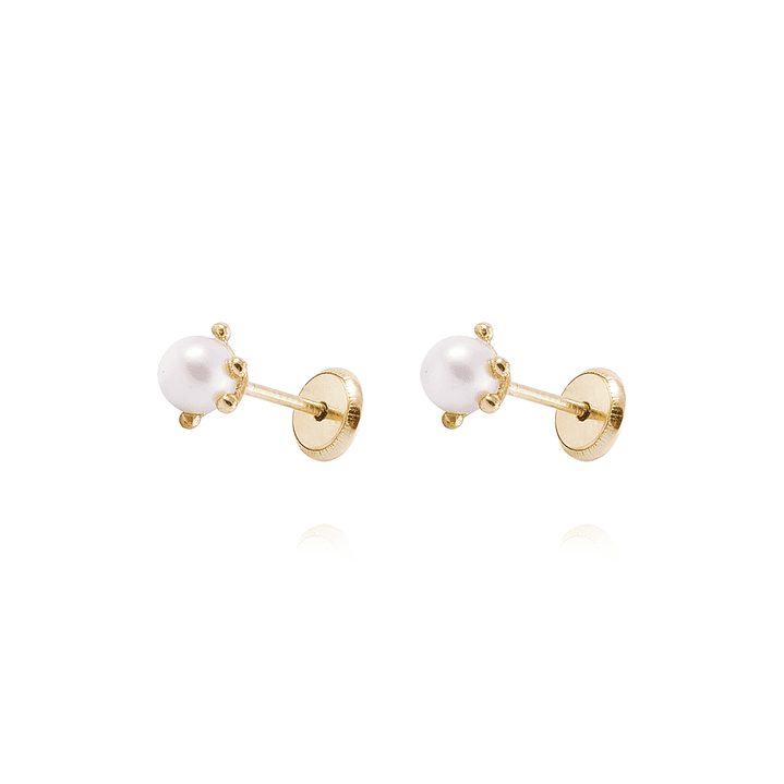 Aros de Oro 18kt Perla cultivada modelo Pistilo 4,0 mm, Abridor. 1