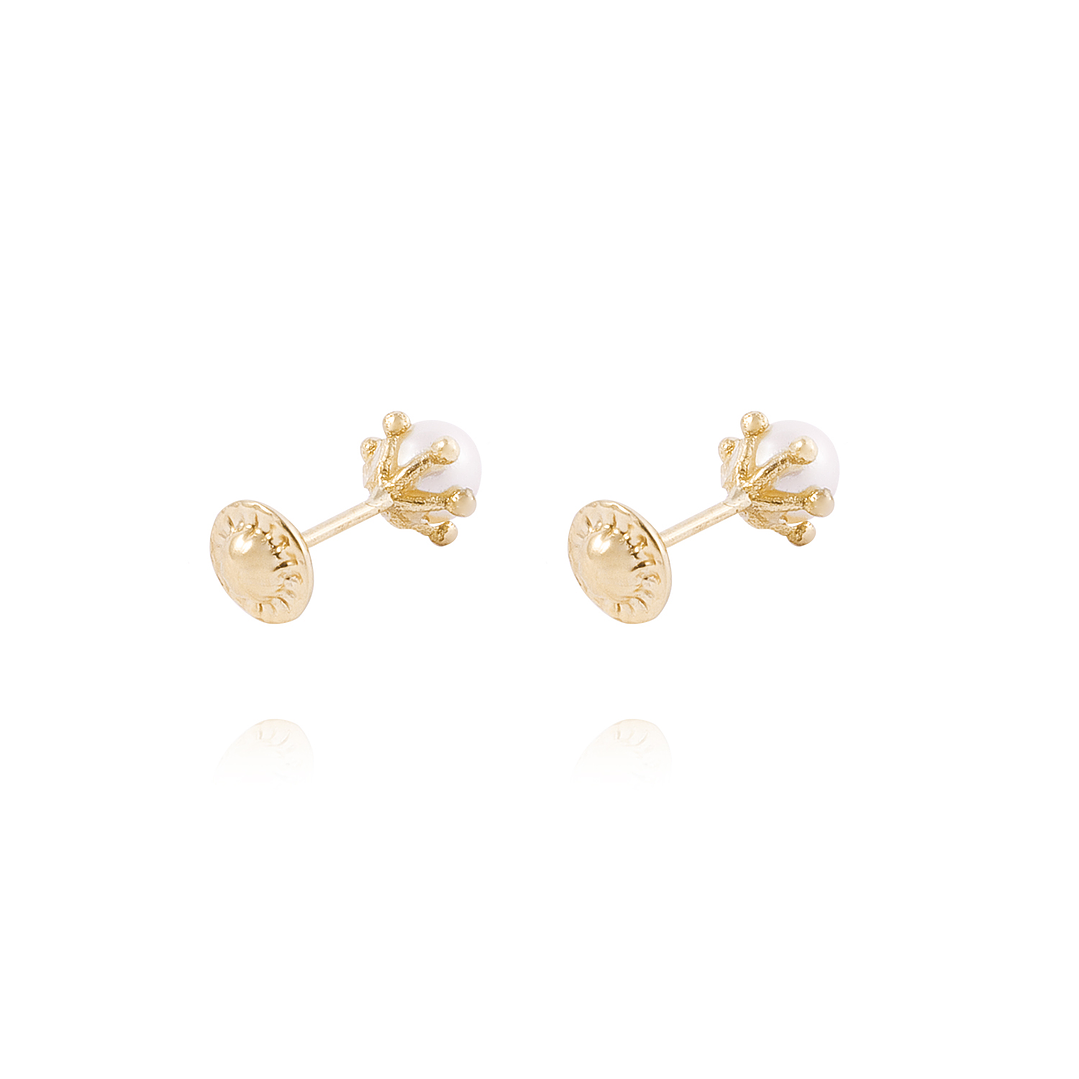 Aros de Oro 18kt Perla cultivada modelo Pistilo 4,0 mm, Abridor. 3