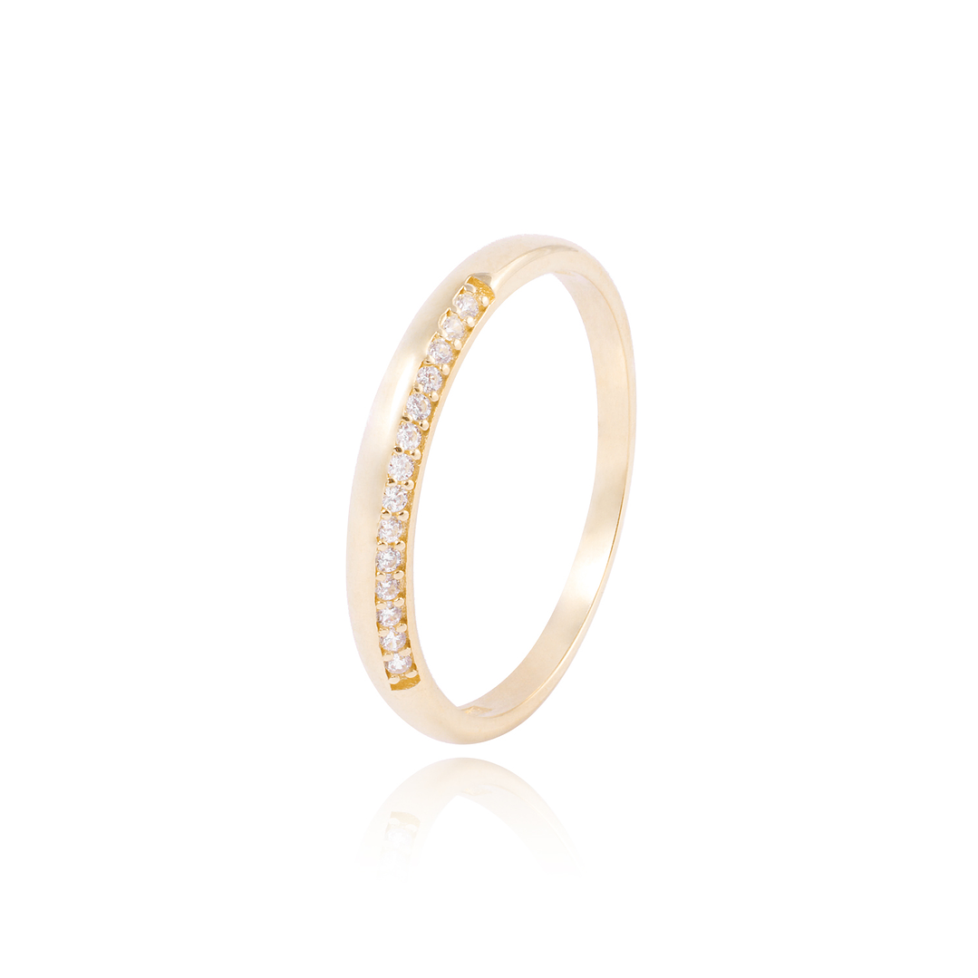 Anillo Compromiso de Oro 18Kt Circón Central 1