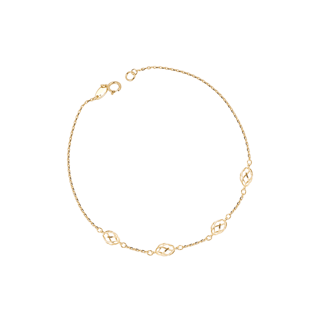 Pulsera de Oro 18kt Esferas Caladas