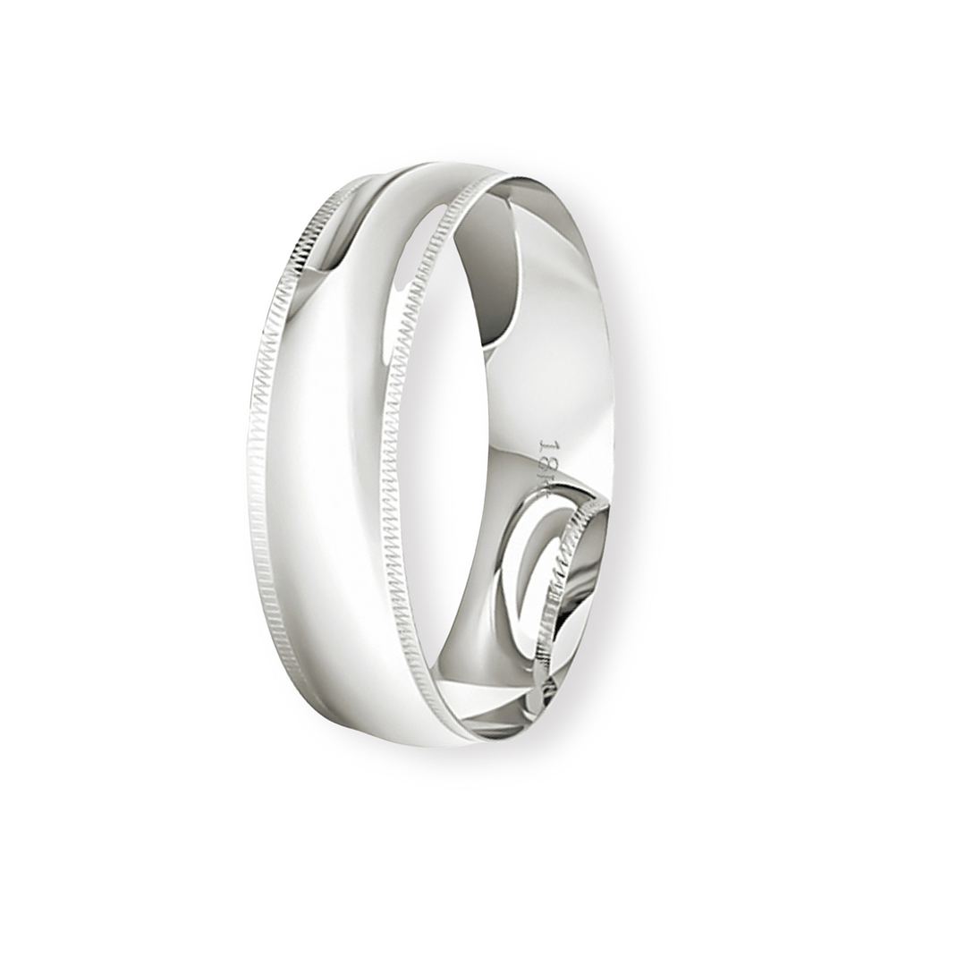 Argolla Matrimonio de Oro Blanco 18kt Inglés Alejandrina de 5,0mm 1