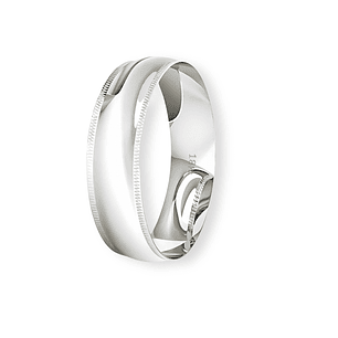 Argolla Matrimonio de Oro Blanco 18kt Inglés Alejandrina de 5,0mm