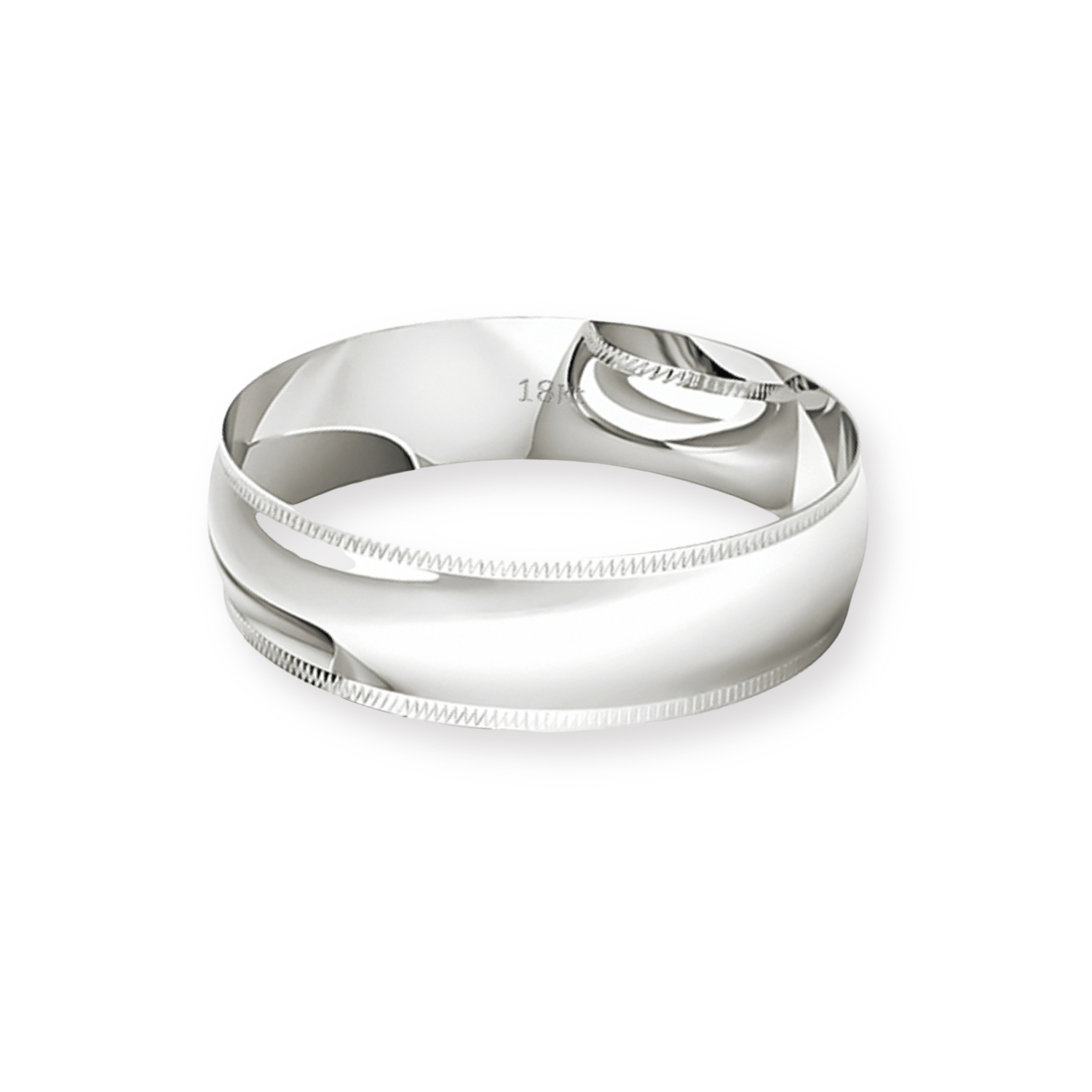 Argolla Matrimonio de Oro Blanco 18kt Inglés Alejandrina de 5,0mm 2