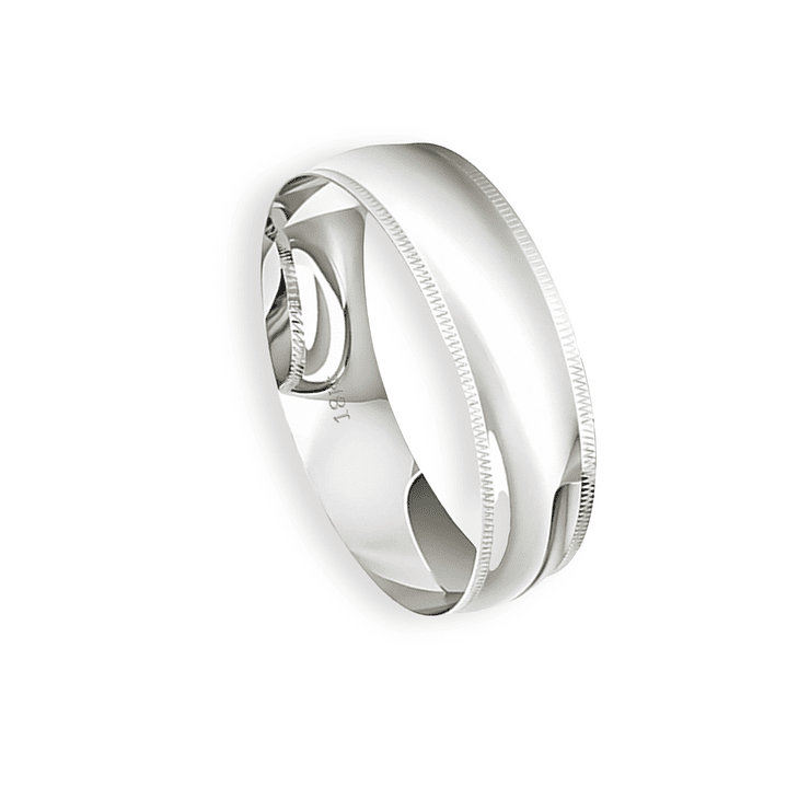 Argolla Matrimonio de Oro Blanco 18kt Inglés Alejandrina de 5,0mm 3