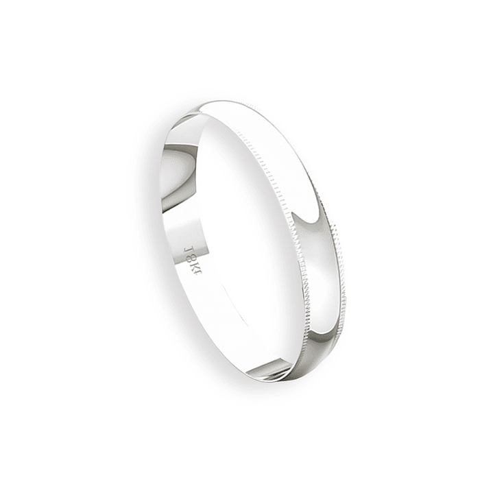 Argolla Matrimonio de Oro Blanco 18kt Inglés Alejandrina de 3,0mm 3