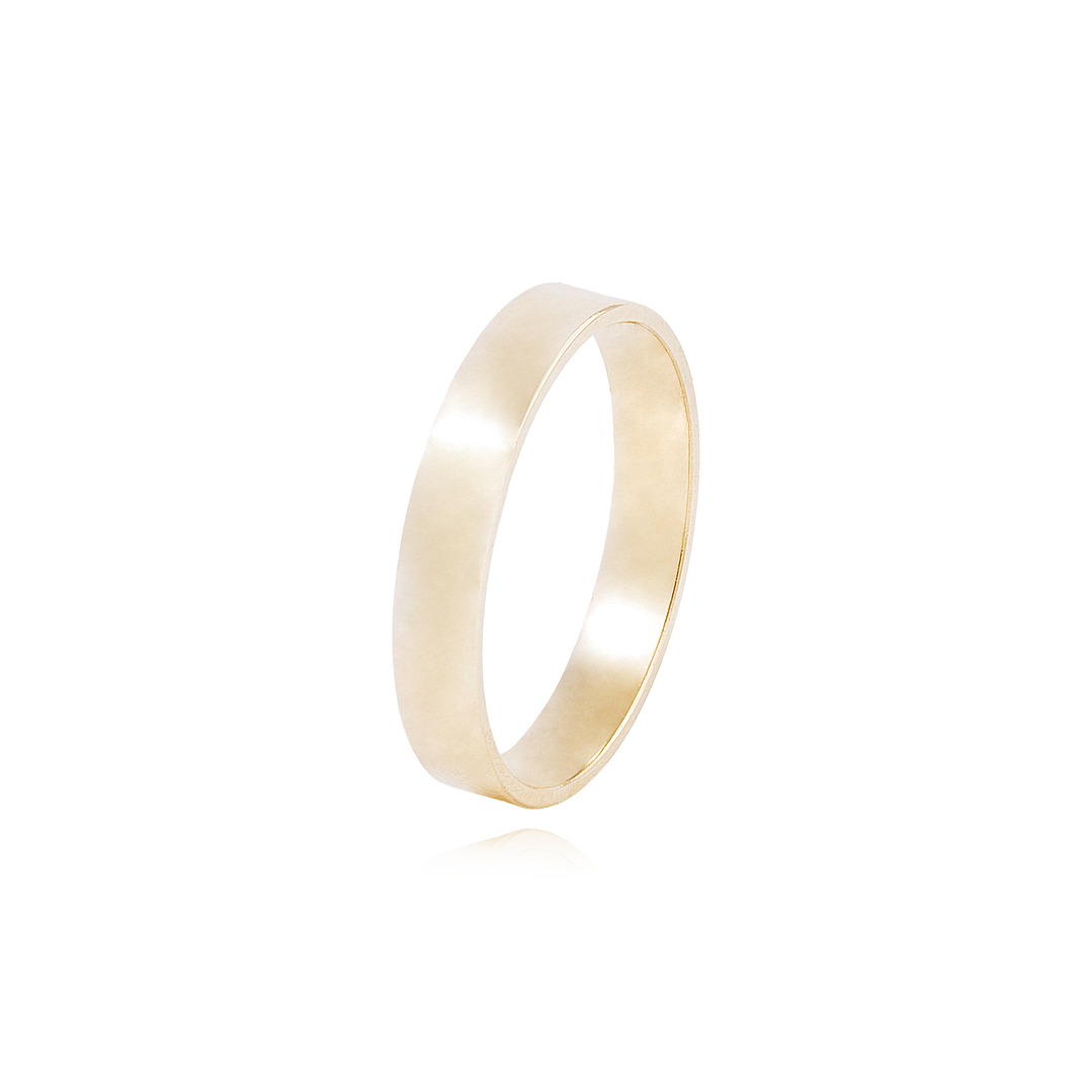Argolla Matrimonio de Oro Amarillo 18kt Tubo Ferrada de 3,5mm 1