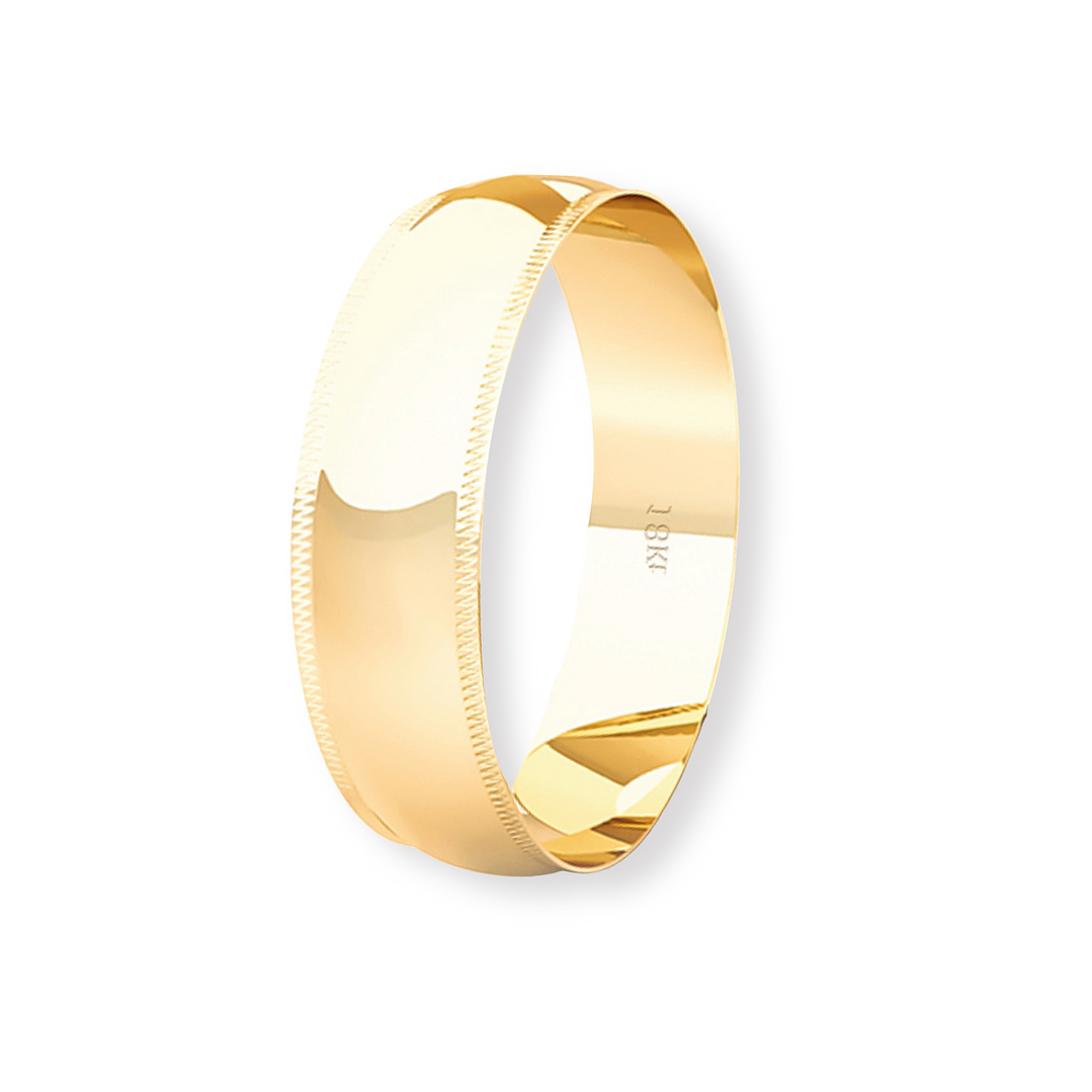 Argolla Matrimonio de Oro Amarillo 18kt Inglés Alejandrina de 5,0mm 1